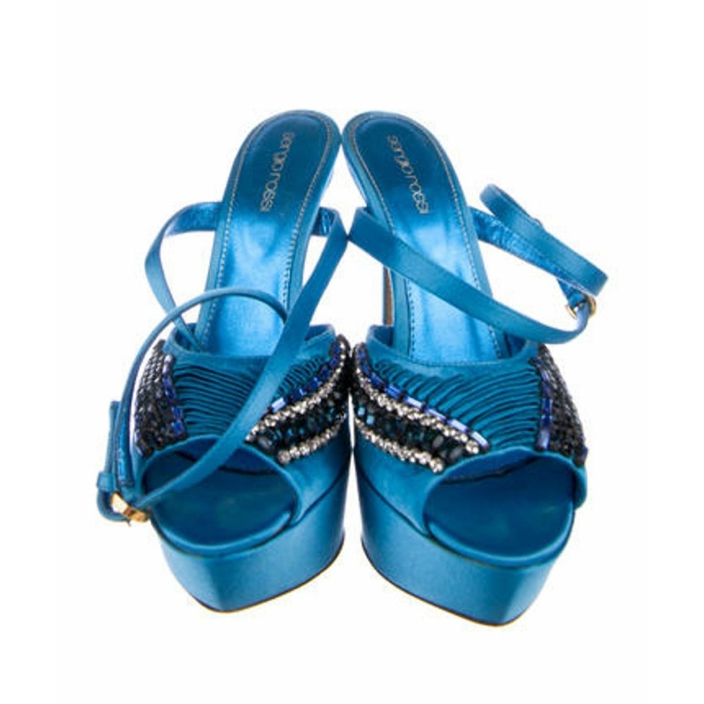 Sergio Rossi Embellished Satin High Heels